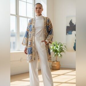 POL 120 Multicolor Granny Square Crochet Cardigan